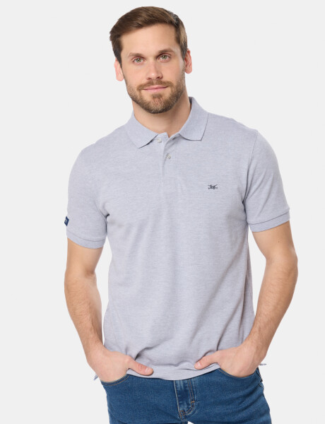 REMERA POLO LISA PIQUÉ Gris
