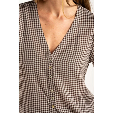 Blusa Gingham Chocolate