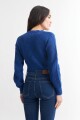 Cardigan con manga balloon AZUL
