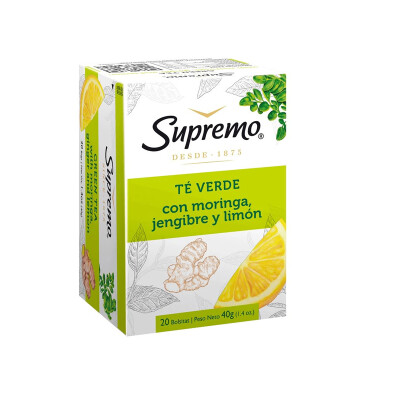 SUPREMO TE VERDE CON MORINGA JENGIBRE Y LIMON Supremo Te Verde Con Mor Jeng