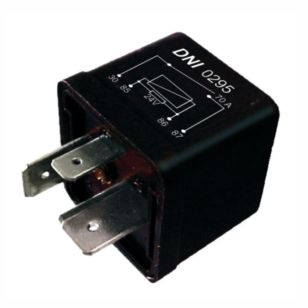 Relé Auxiliar Universal 24V 70A 4 Terminales con Resistencia