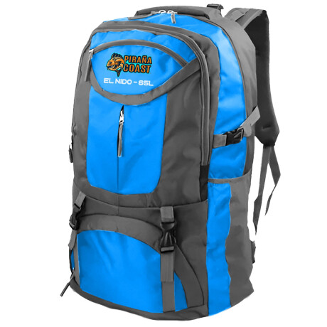 Mochila Camping El Nido 65 L + Riñonera Trekking Azul