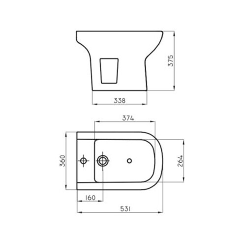 Bidet Blanco Brillo Ferrum Bari 1 Agujero No Incluye Griferia Ni Tapa 000