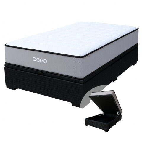 Sommier MEGA DENSIDAD Box Baúl – Reversible con Refuerzo Grauniert® 1 Plaza y Media 110 cm