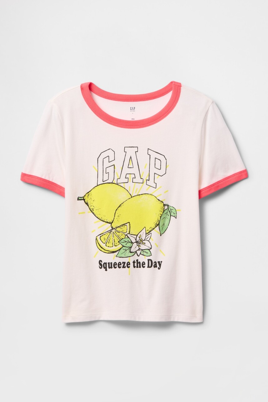 Remera Logo Gap Niña Fresh Coral