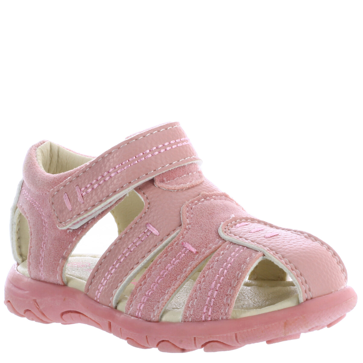 Sandalia JUSTI con combinacion de materiales y ve Croco Kids - Pink 