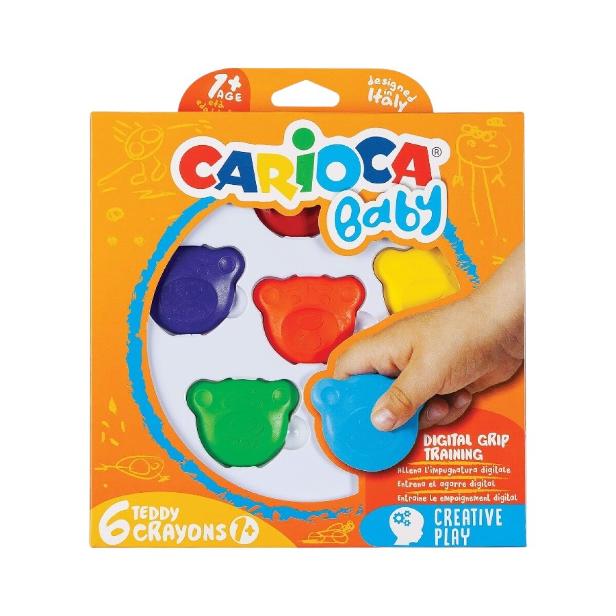 Crayones Teddy Carioca Baby x6 