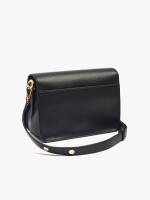 Bolso Bandolera Con Textura Y Solapa negro