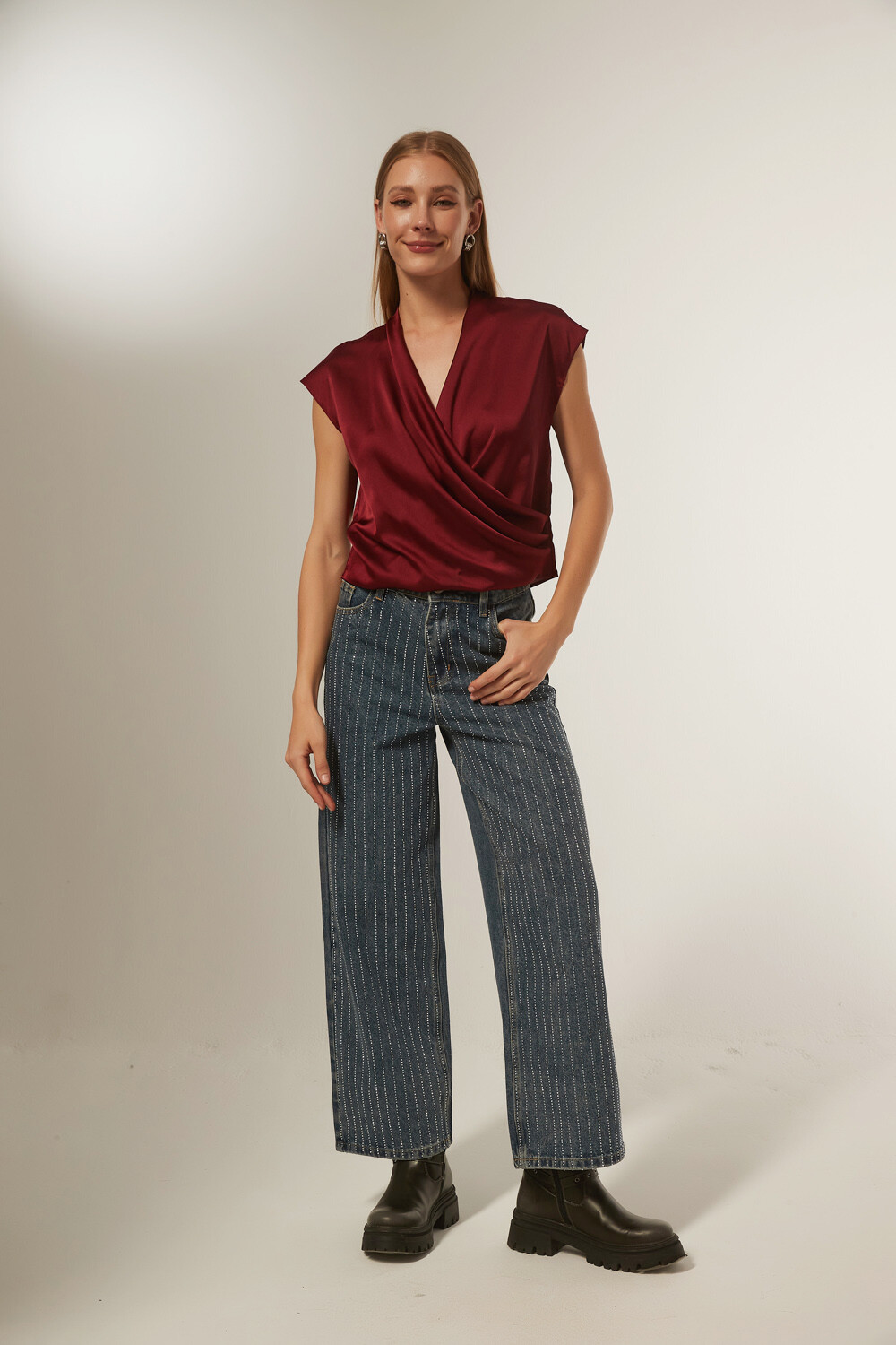 Blusa Lujane Bordeaux Oscuro