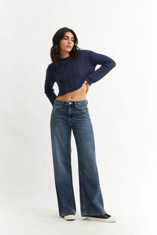 Sweater crop top AZUL
