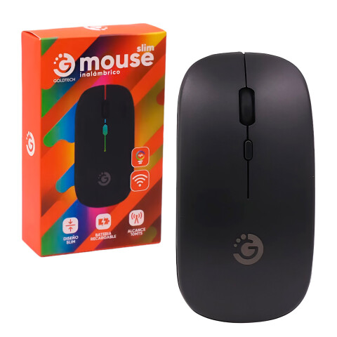 Mouse Inalámbrico Goldtech Slim RGB Recargable 2.4 GHz Color Negro