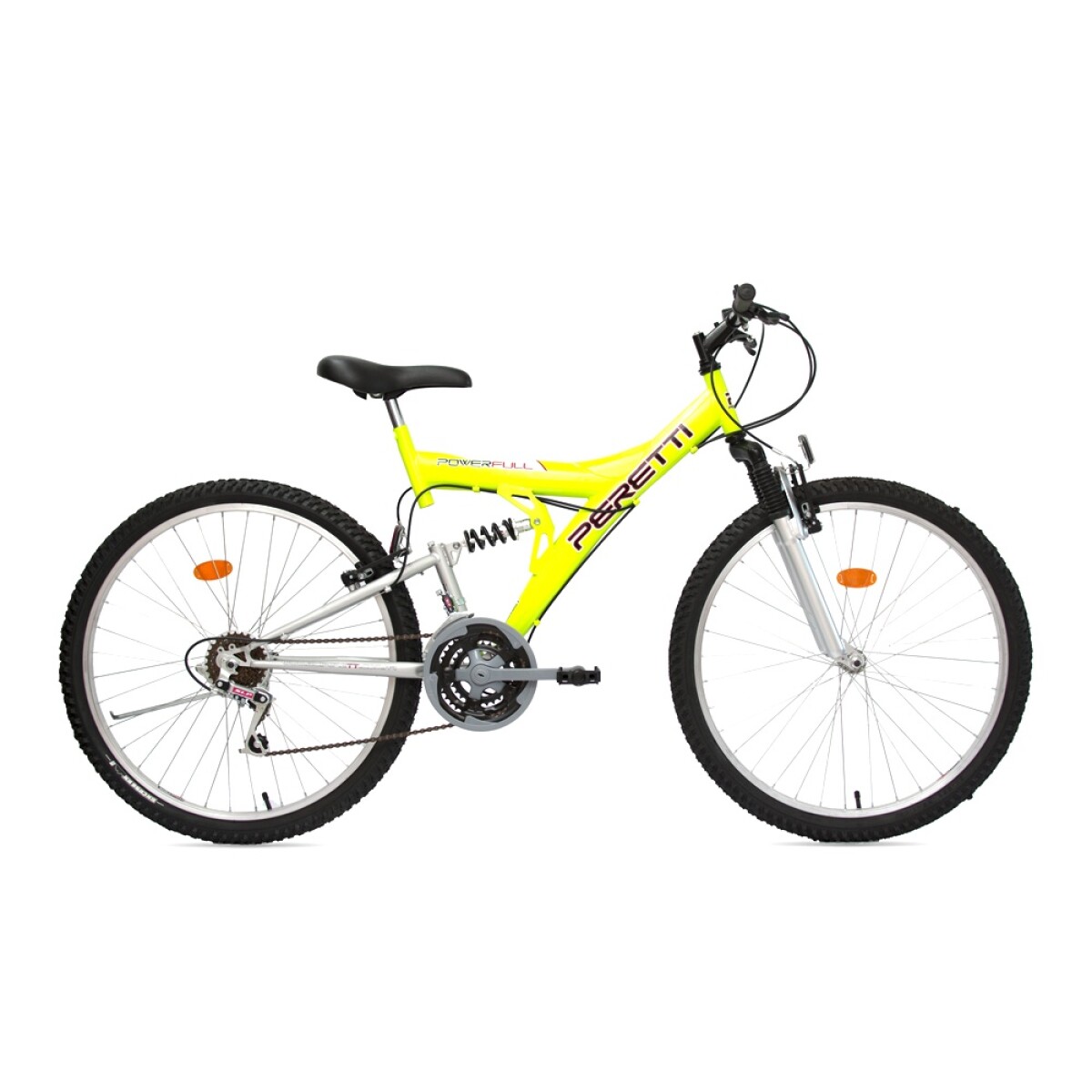 Bicicleta Montaña Peretti MTB Doble Suspensión Acero R26 21V - Amarillo 