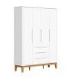 Ropero 4 puertas 3 cajones Boom Blanco