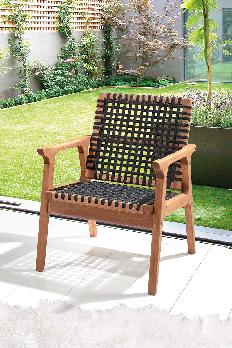 TRACO POLTRONA POLTRONA TRACO CUERDA NEGRA 58x72x83CM JATOBA