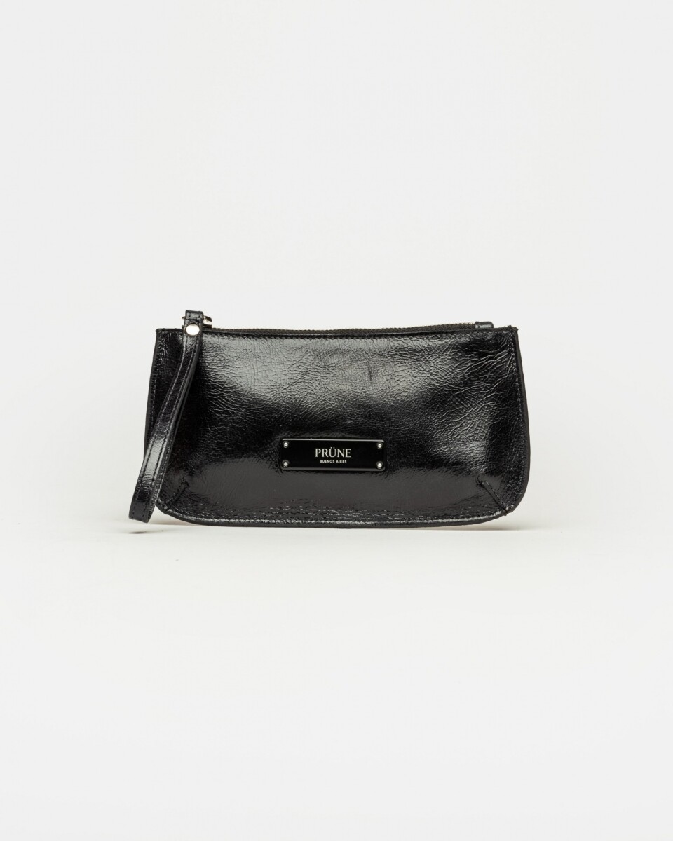 Porta cosméticos Sarah en cuero liso - Negro 