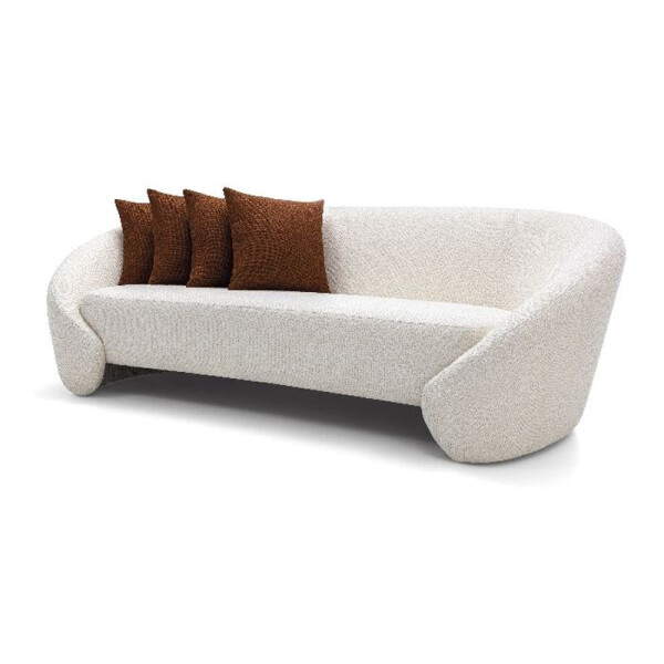SOFA 3 CUERPOS - TAPIZADO TELA BEIGE - ALMOHADONES LADRILLO SOFA 3 CUERPOS - TAPIZADO TELA BEIGE - ALMOHADONES LADRILLO