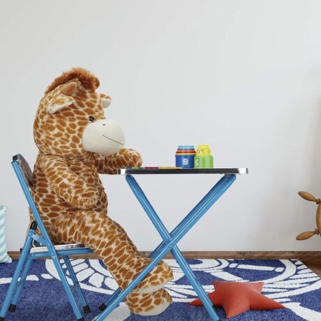 Escritorio y silla plegable infantil azul