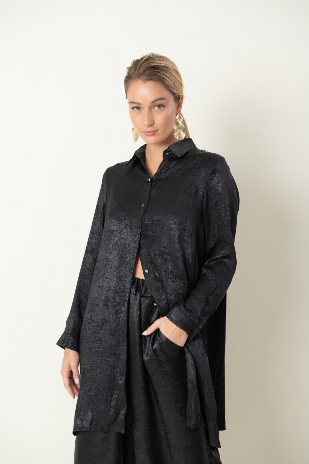 CAMISA PLATA Negro