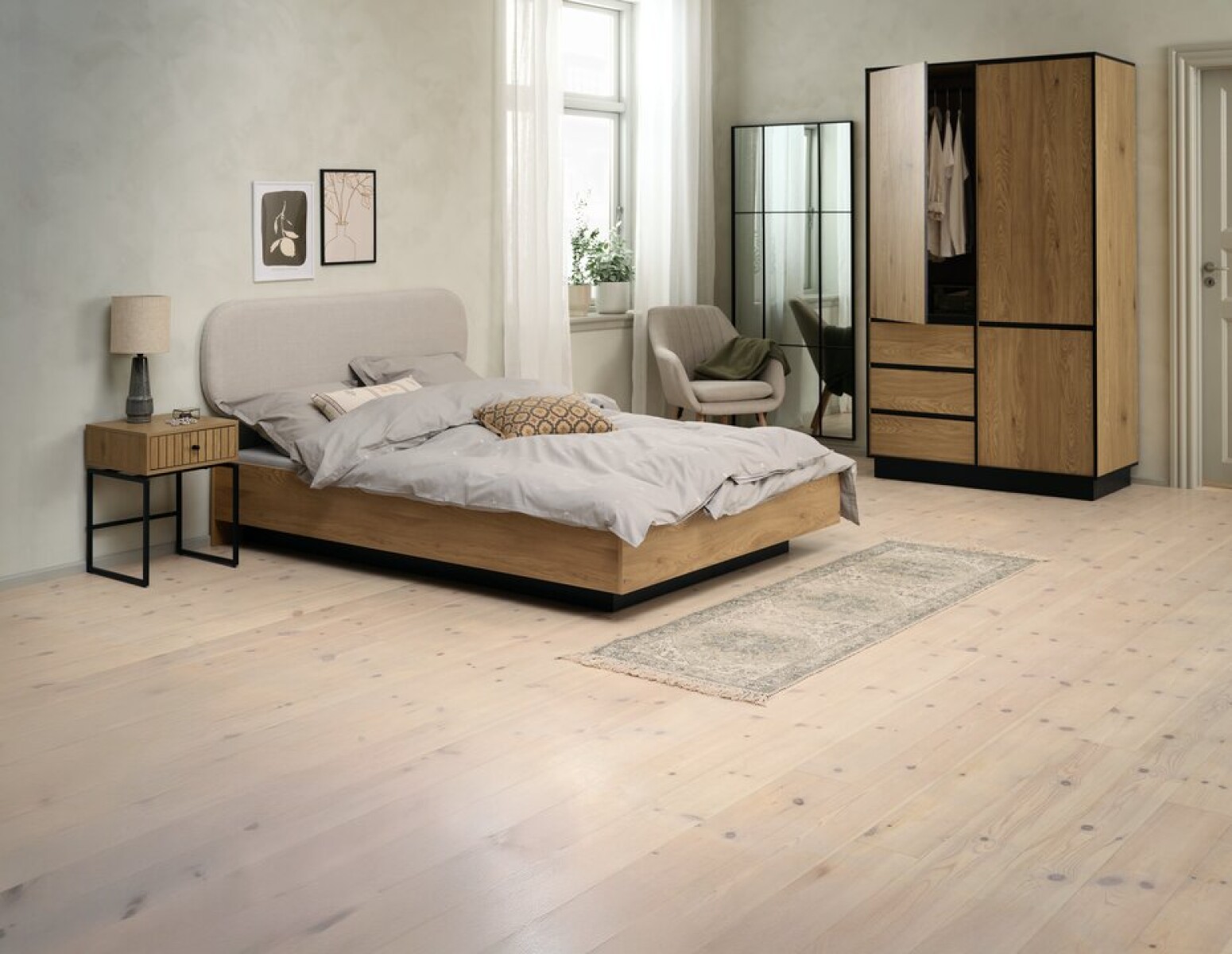 Estructura cama c/almac ELLINGE 2 Plazas 140x190 color robl 