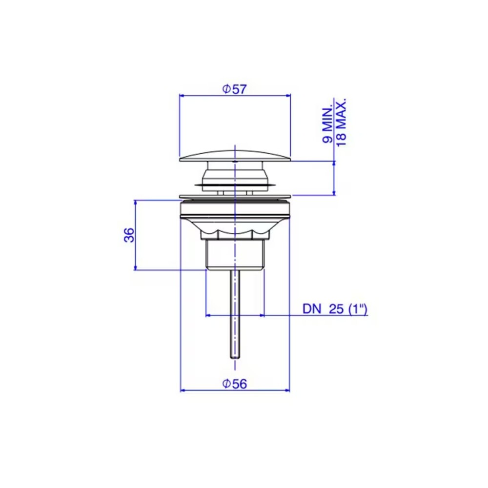 Válvula de lavatorio bronce Deca negra Click Válvula De Lavatorio Bronce Deca Negra Click