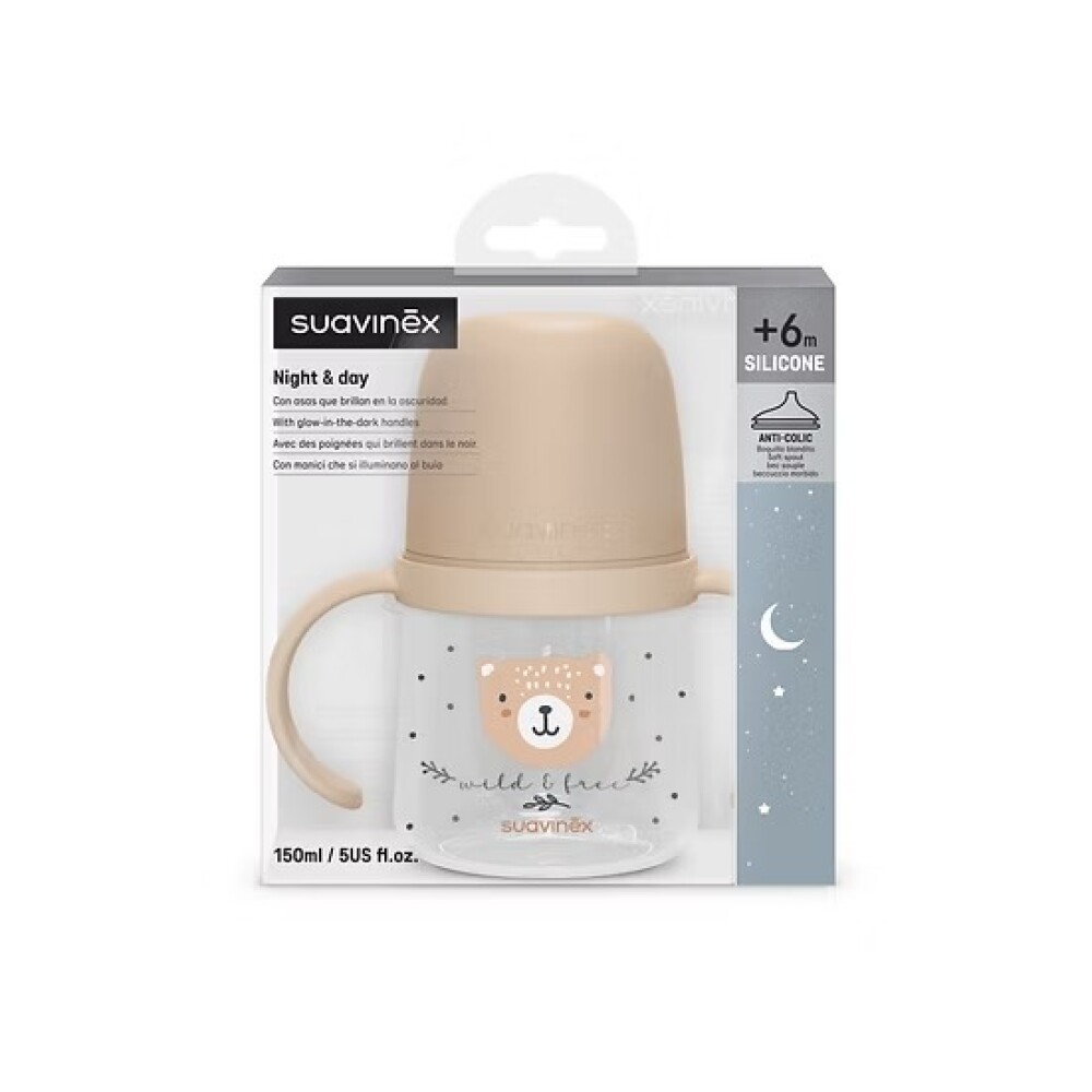 Vaso First Bottle SX PRO 6m+ SUAVINEX bear beige
