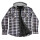 Campera Camisa Leñadora Cangurito Capucha Botones Azul