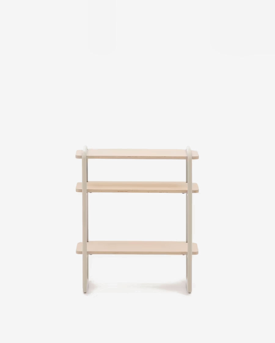 Estantería Tinn de chapa de fresno y estructura de metal beige 70 x 60 cm