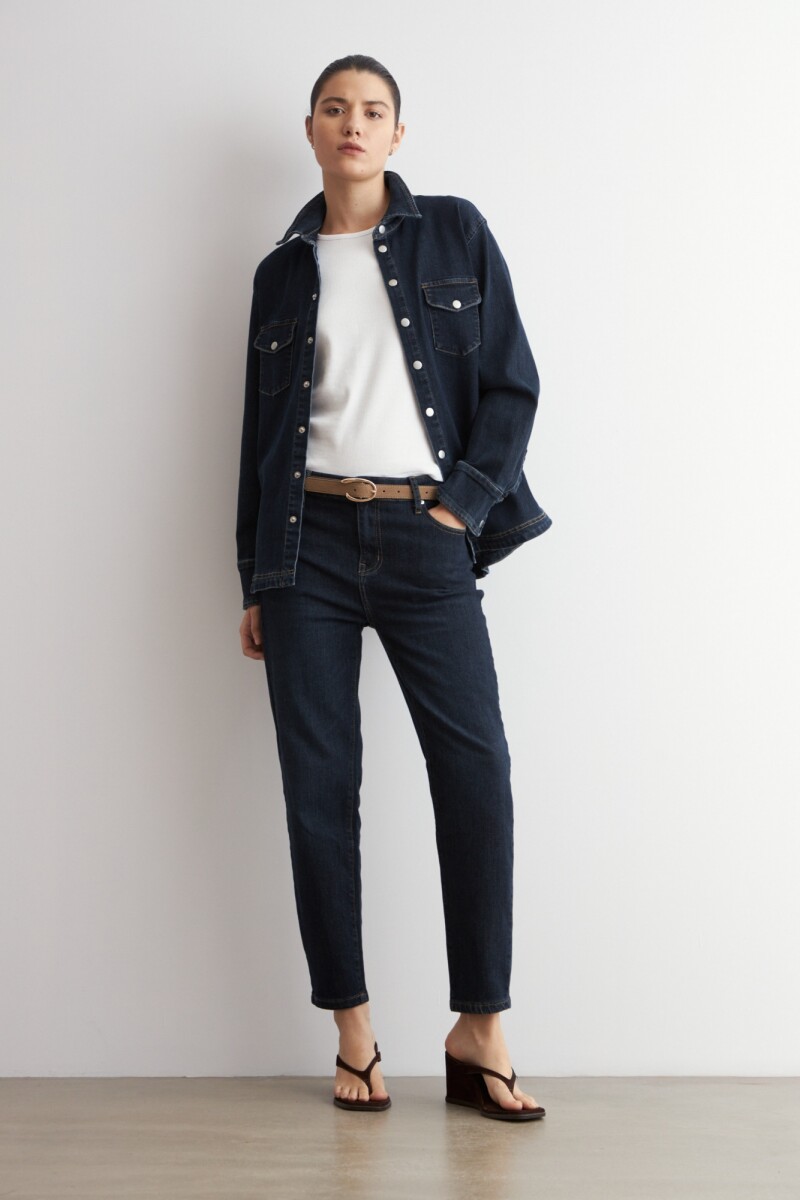 Camisa de jean jean oscuro