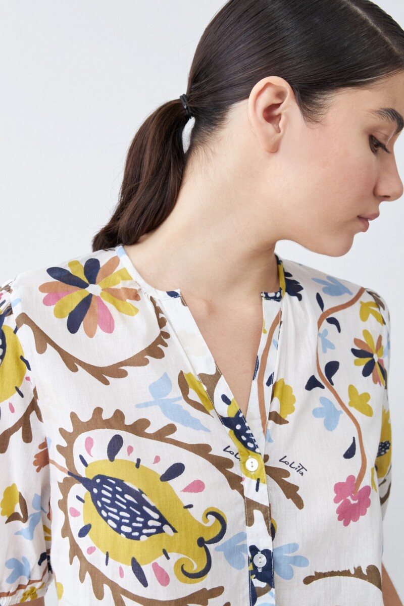 Camisa estampada blanco