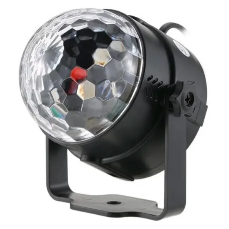 Lampara Disco Colores Rotación + Control Luces Fiesta Pro Negro