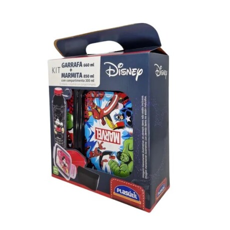 Set Infantil Pote 850Ml y Botella Con Tapa Rosca De 660Ml MARVEL