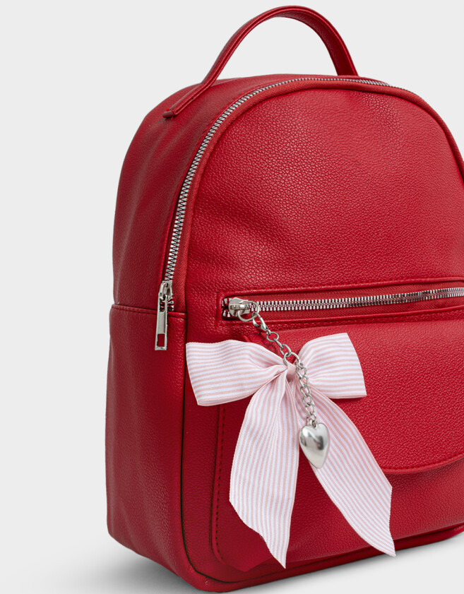 Mochilas Urbanas Romántico Mochila Con Charm - Rojo Medio