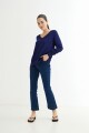 Sweater escote en V liso AZUL FRANCIA