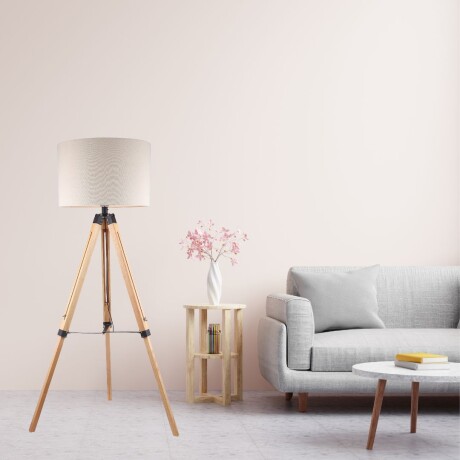 Luminaria de pie pantalla natural y madera estilo tripode -E27 158cm Luminaria de pie pantalla natural y madera estilo tripode -E27 158cm