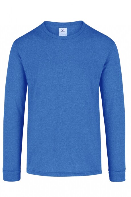 Camiseta jaspe a la base manga larga Azul royal jaspe