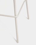 Taburete Altea beige y patas de acero con acabado beige 65 cm