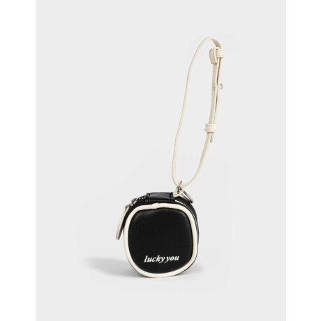 Monedero Negro Con Correa Negro