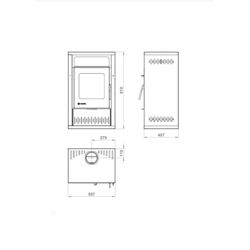 Calefactor Verona Magna 8.5 kW Rojo