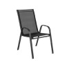 Silla de Jardín Textilina y Acero Apilable Negro