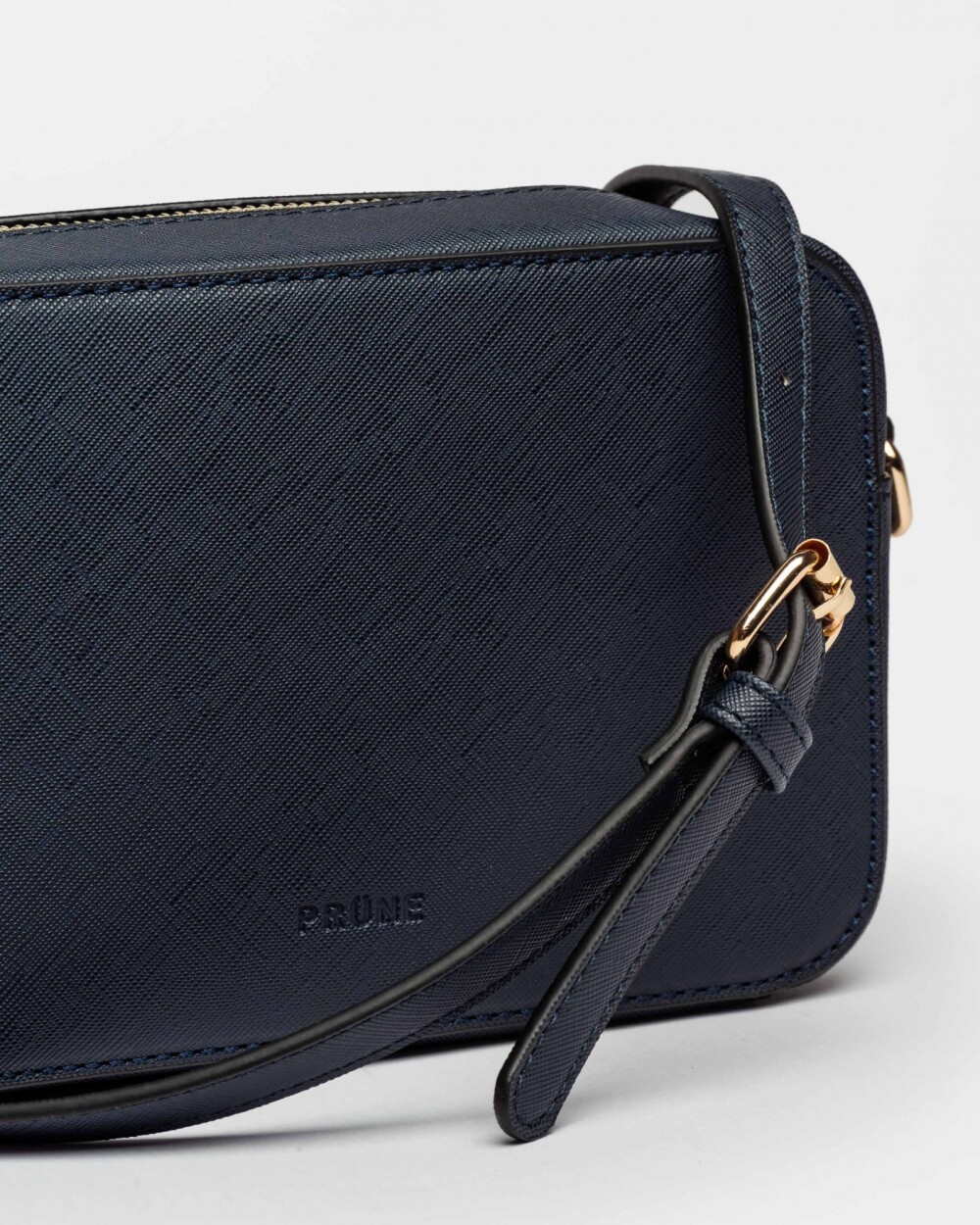 Mini Bag Lane En Efecto Cuero Zaffiano Azul