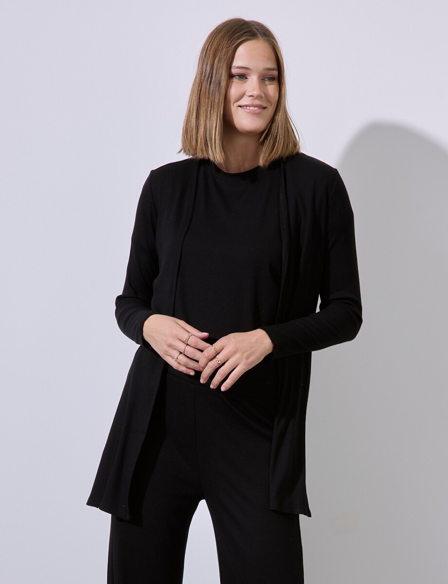 Cardigan Rib - Negro 