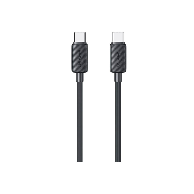 Cable Usams Tipo-C a Tipo-C 60W 3 metros color negro Cable Usams Tipo-c A Tipo-c 60w 3 Metros Color Negro