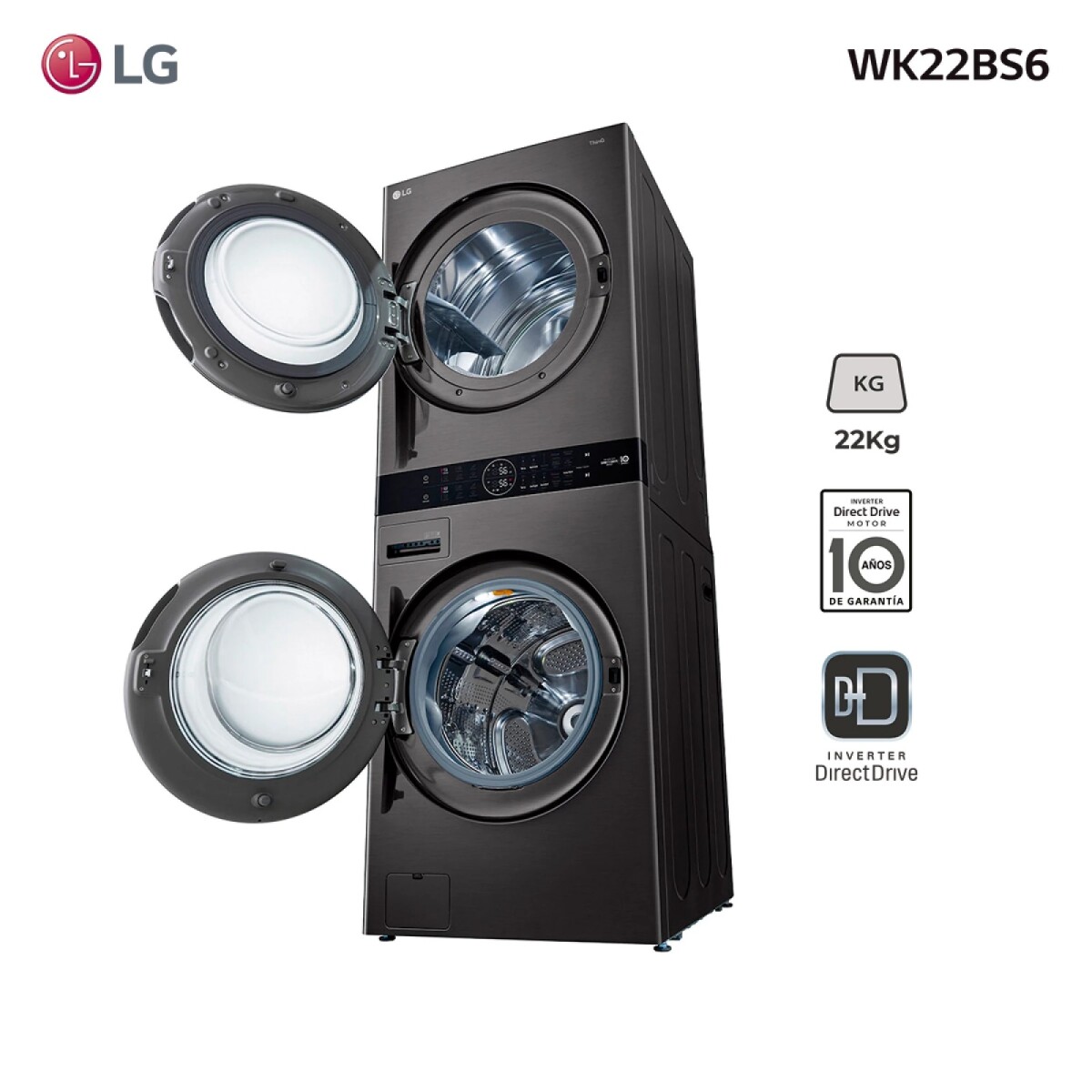 Torre de lavado y secado LG Wash Tower 22 KG inverter - WK22BS6 