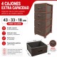 Gavetero cajonera simil ratán MARRON OSCURO