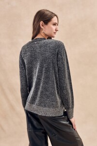 Sweater Texturado Lurex Negro