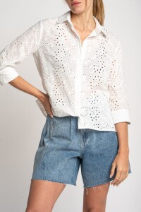 Camisa Broderie Crudo