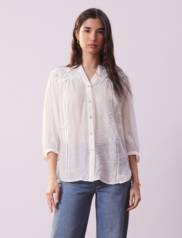 Blusa Crochet BLANCO