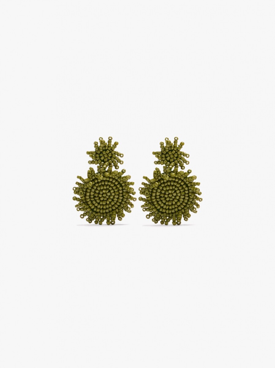 Pendientes Con Abalorios Monocromáticos - verde 