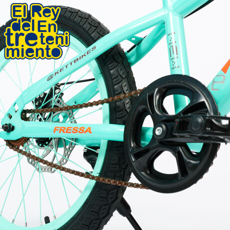 Bicicleta Montaña Kett Rodado 20 Acero Freno Disco Fresa-Verde Agua