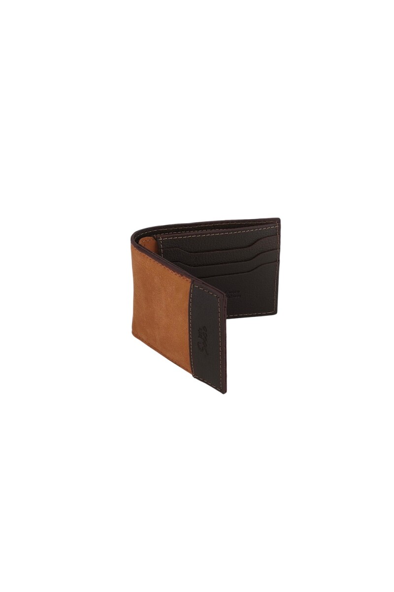 Billetera al corte con visor y tarjetero Marron